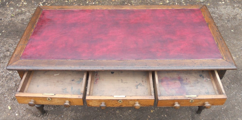 Victorian Large Oak Writing Table  View III