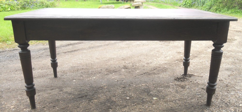 Victorian Large Oak Writing Table  View X