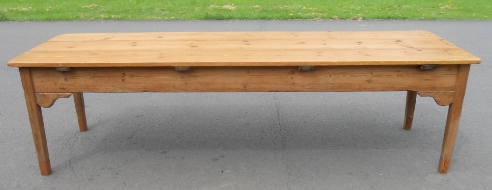 Georgian Nine Foot Pine Kitchen Table 
