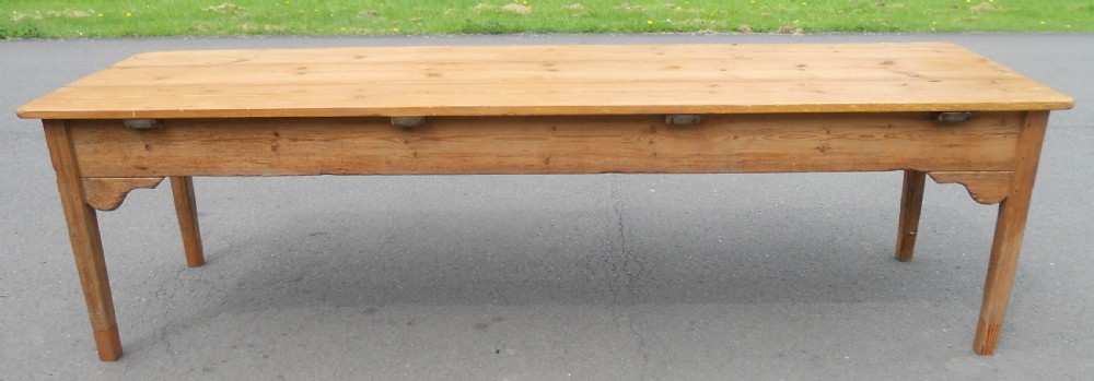Georgian Nine Foot Pine Kitchen Table  View III