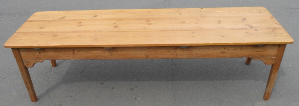 Georgian Nine Foot Pine Kitchen Table  View IX