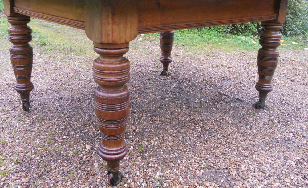 Edwardian Oak Extending Dining Table to Seat Ten People View V