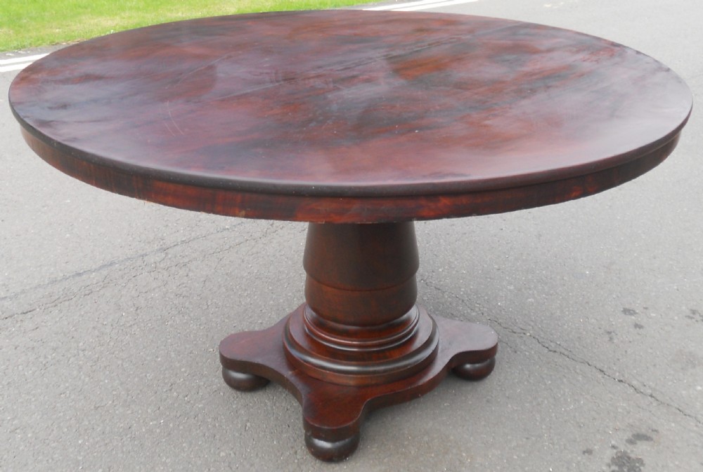 Victorian Mahogany Circular Top Pedestal Dining Table 
