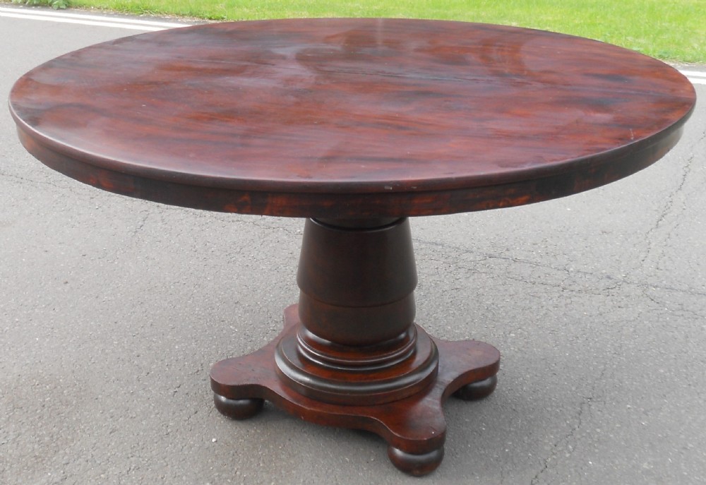 Victorian Mahogany Circular Top Pedestal Dining Table  View II