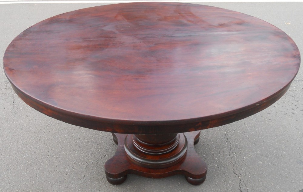 Victorian Mahogany Circular Top Pedestal Dining Table  View VI