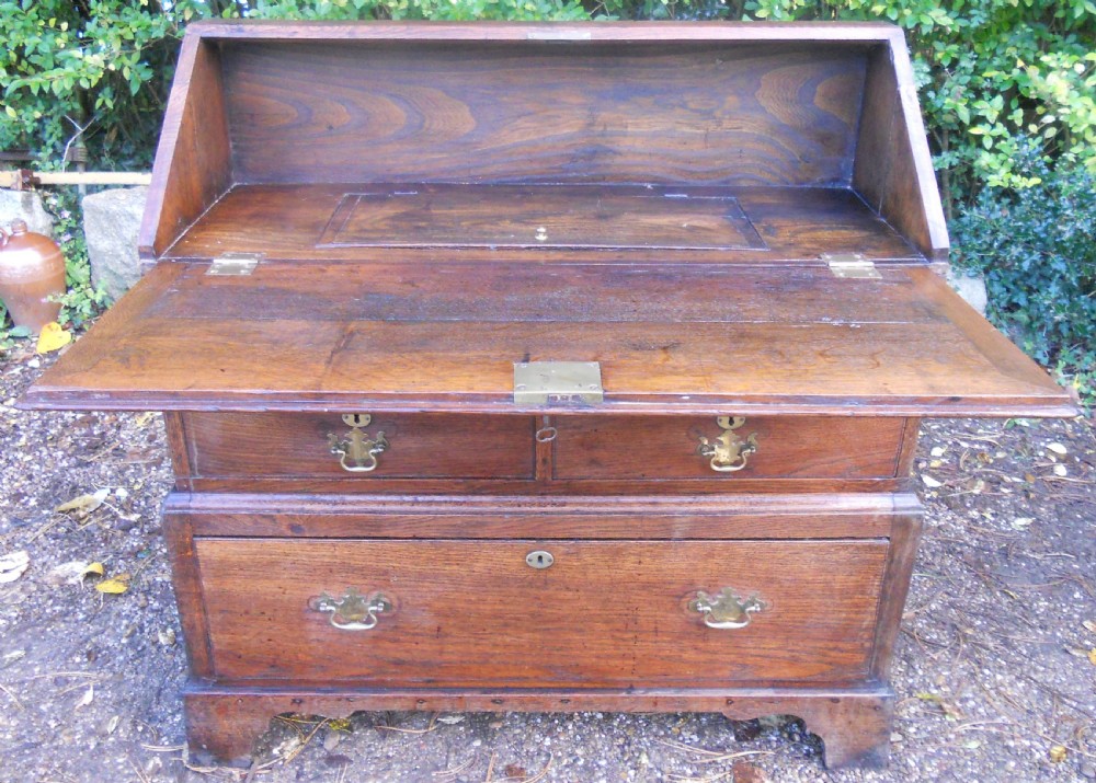 Georgian Oak Two Part Bureau View V