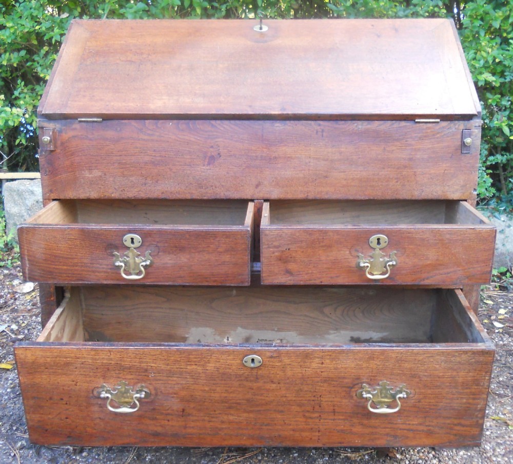 Georgian Oak Two Part Bureau View IX
