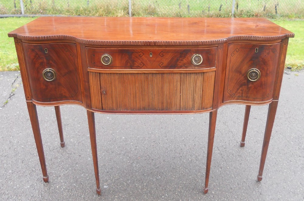 Georgian Mahogany Shaped Front Sideboard  View III