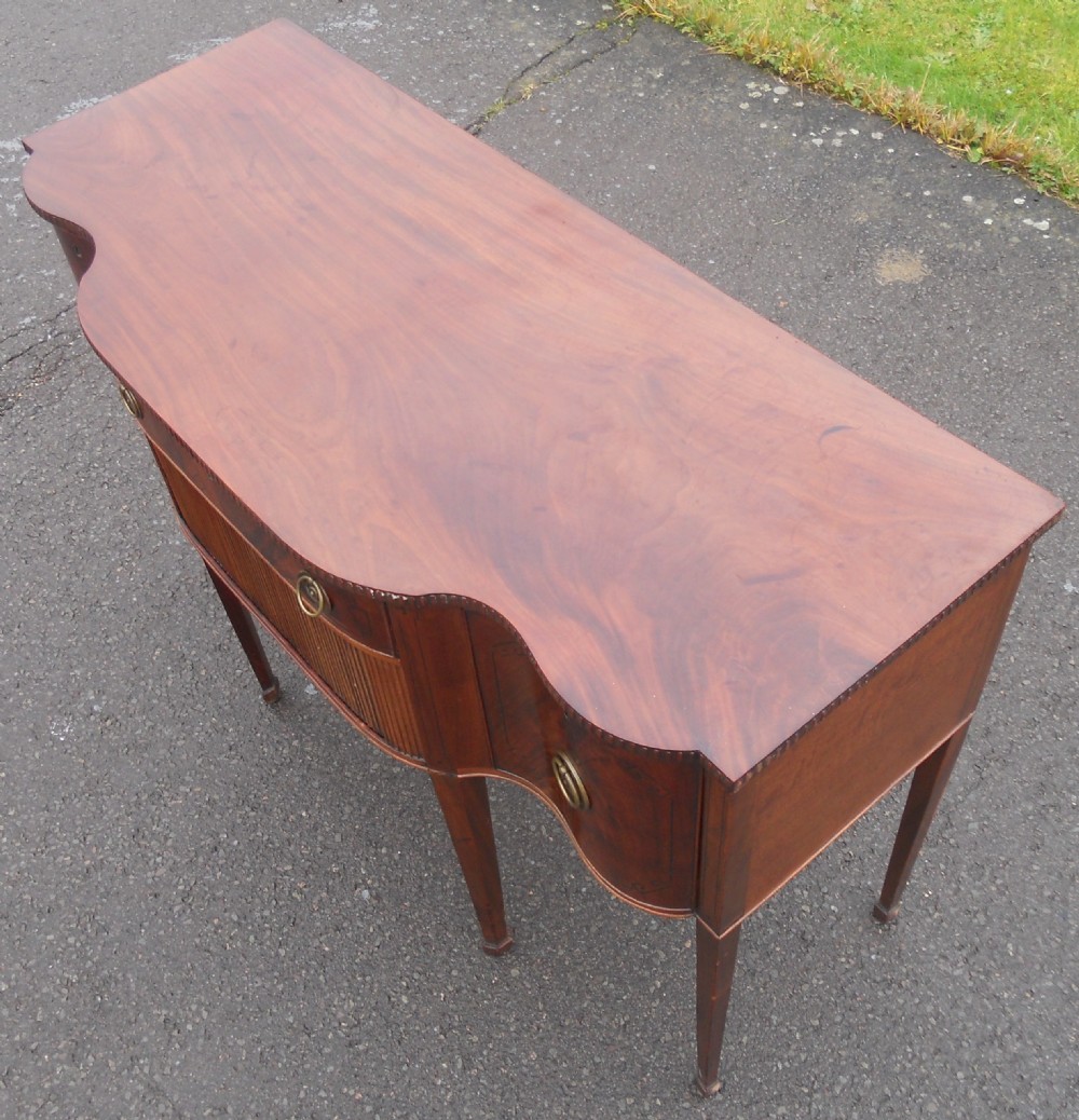Georgian Mahogany Shaped Front Sideboard  View V
