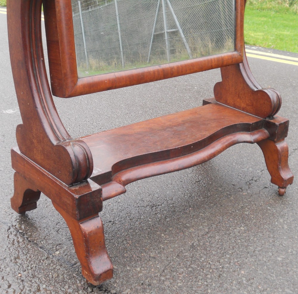Victorian Mahogany Cheval Mirror View IX