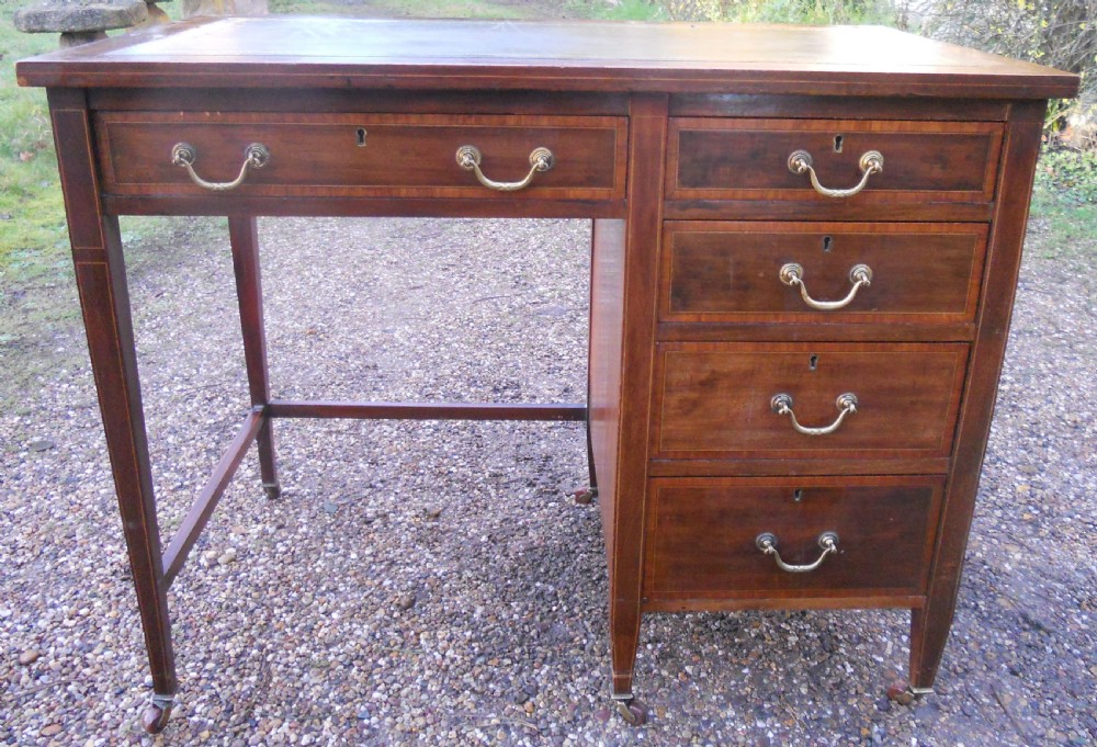 Edwardian Inlaid Mahogany Small Writing Desk 
