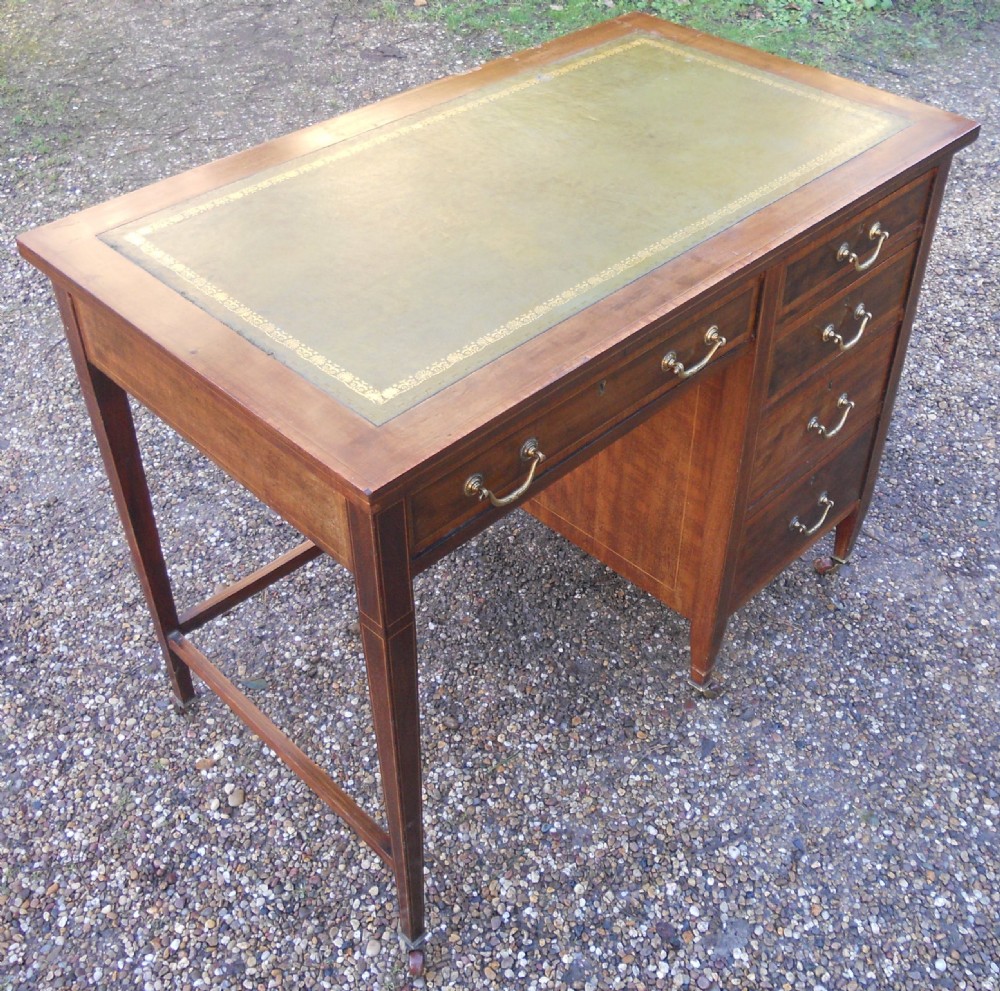 Edwardian Inlaid Mahogany Small Writing Desk  View II