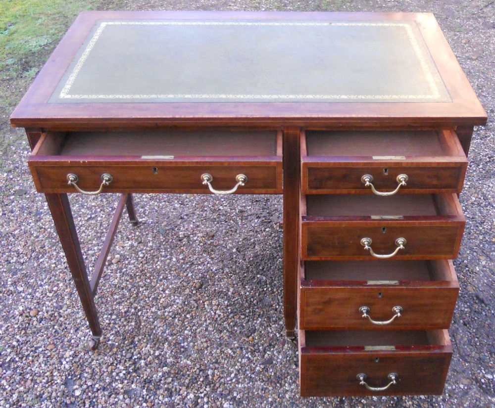 Edwardian Inlaid Mahogany Small Writing Desk  View V