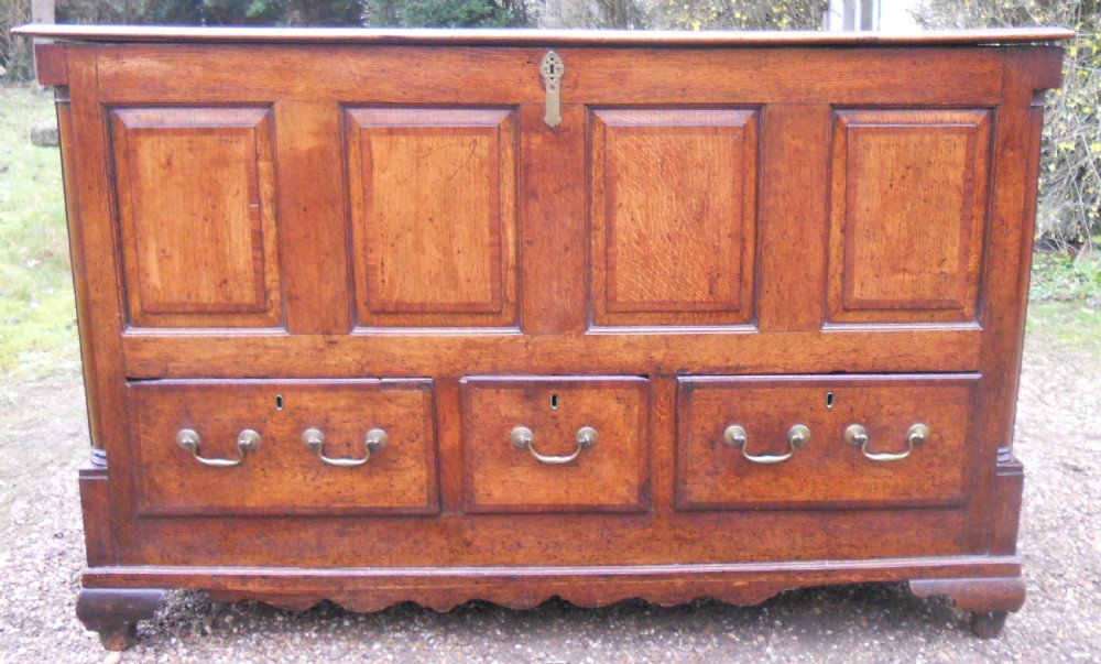 Georgian Lancashire Panelled Oak Mule Chest  View II
