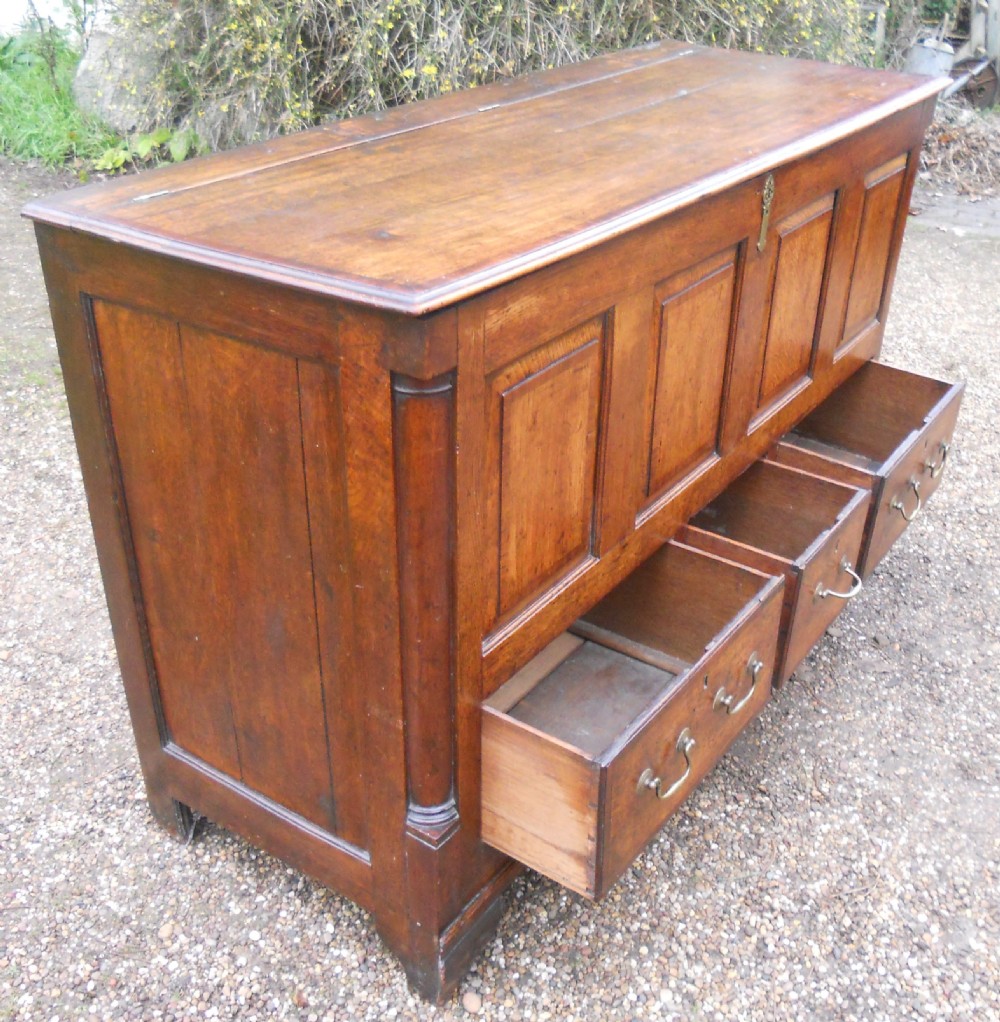 Georgian Lancashire Panelled Oak Mule Chest  View XI