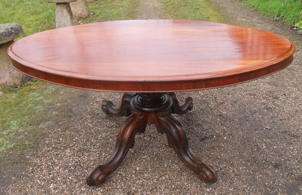 Victorian Oval Mahogany Pedestal Dining Table 
