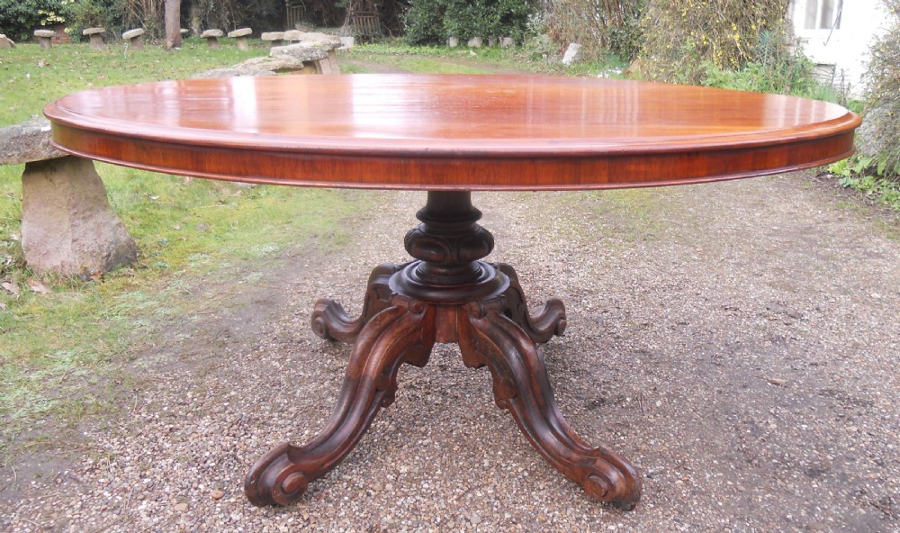 Victorian Oval Mahogany Pedestal Dining Table  View III