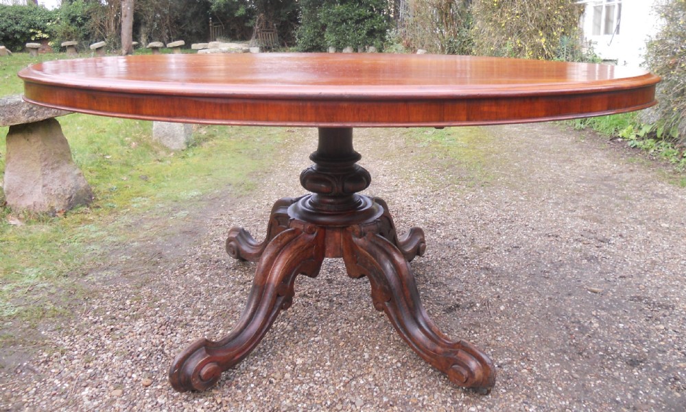 Victorian Oval Mahogany Pedestal Dining Table  View IV