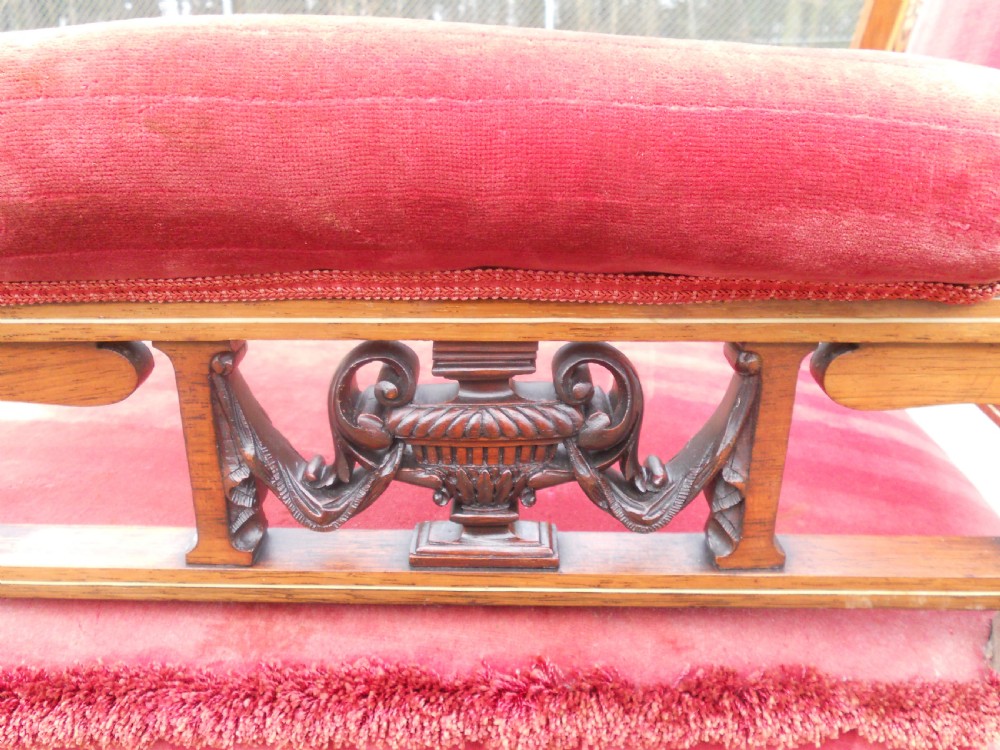 Pair of Edwardian Inlaid Mahogany Library Armchairs View XIV