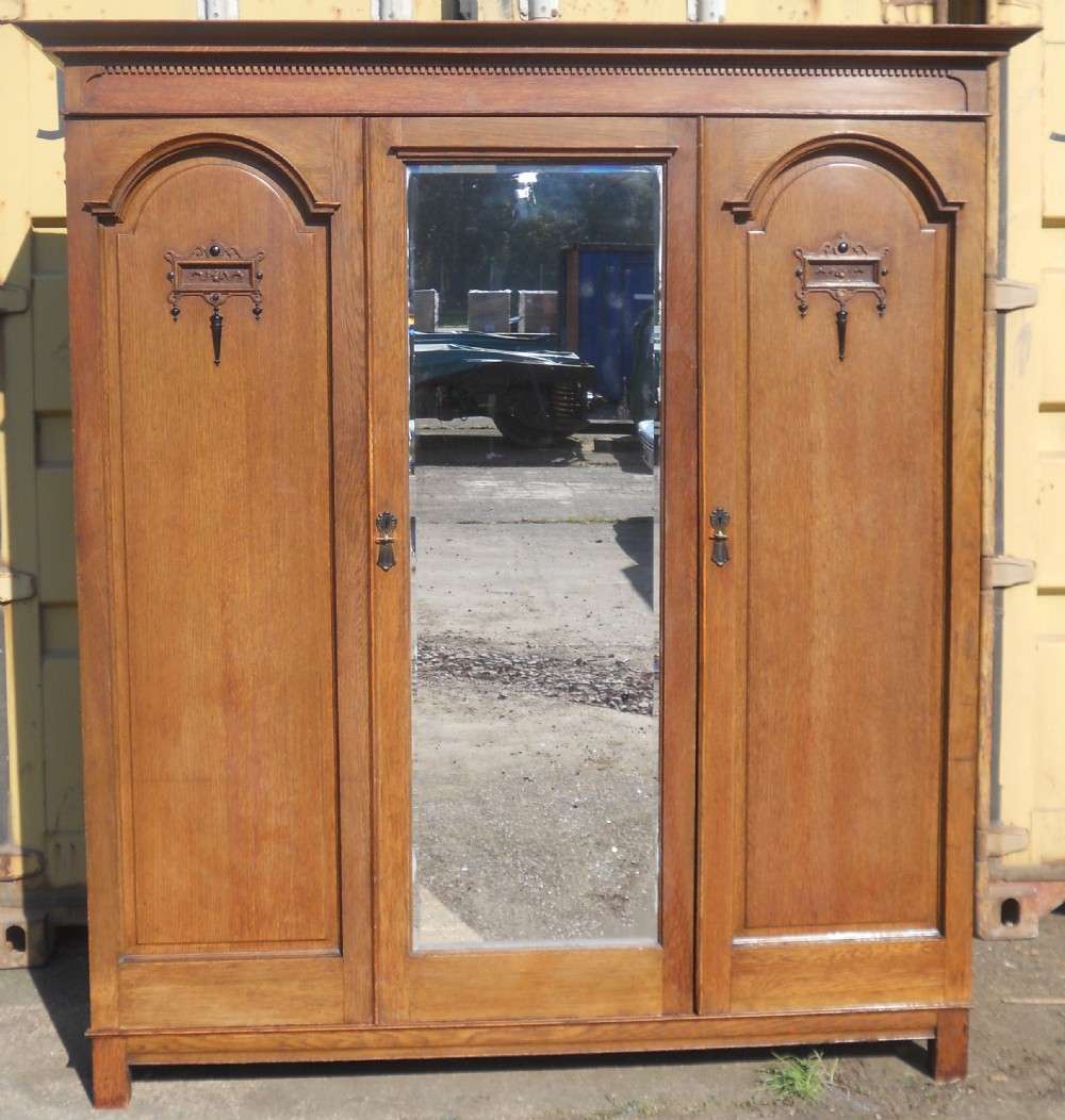Edwardian Large Oak Wardrobe by Maple & Co View II