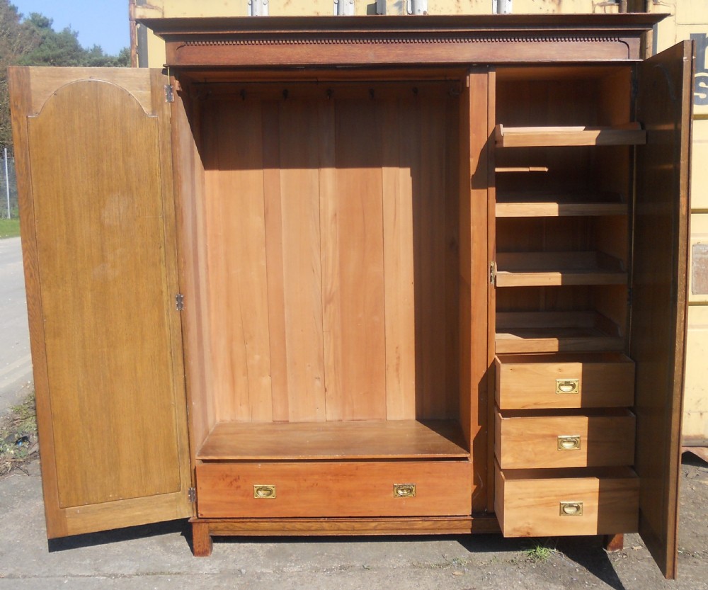 Edwardian Large Oak Wardrobe by Maple & Co View IV
