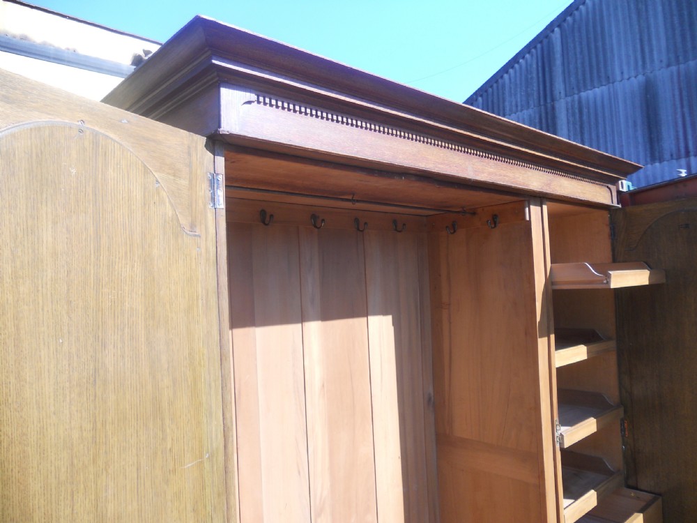 Edwardian Large Oak Wardrobe by Maple & Co View VI