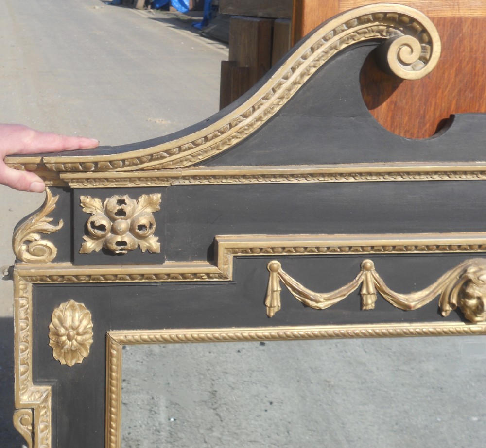 Large Gilt and Black Overmantle Mirror View VI