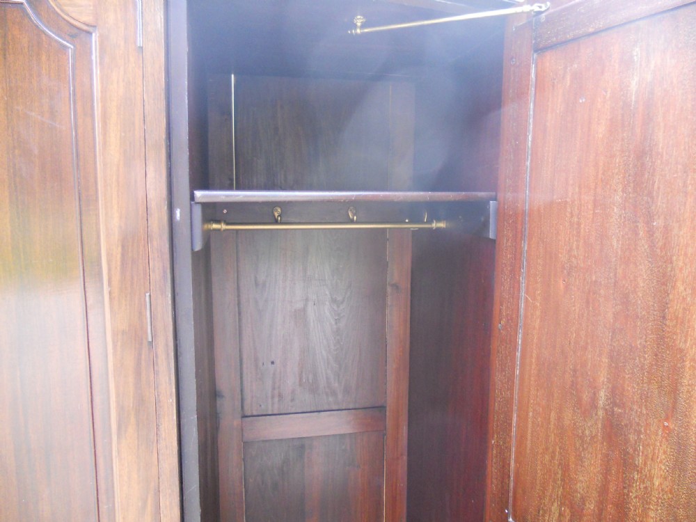 Edwardian Mahogany Triple Wardrobe View XIII