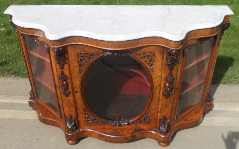 Victorian Marble Top Walnut Side Cabinet  View III