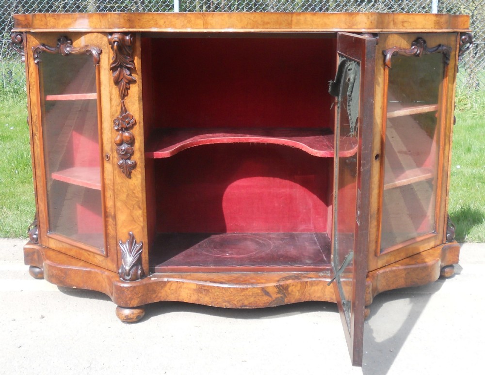 Victorian Marble Top Walnut Side Cabinet  View XII