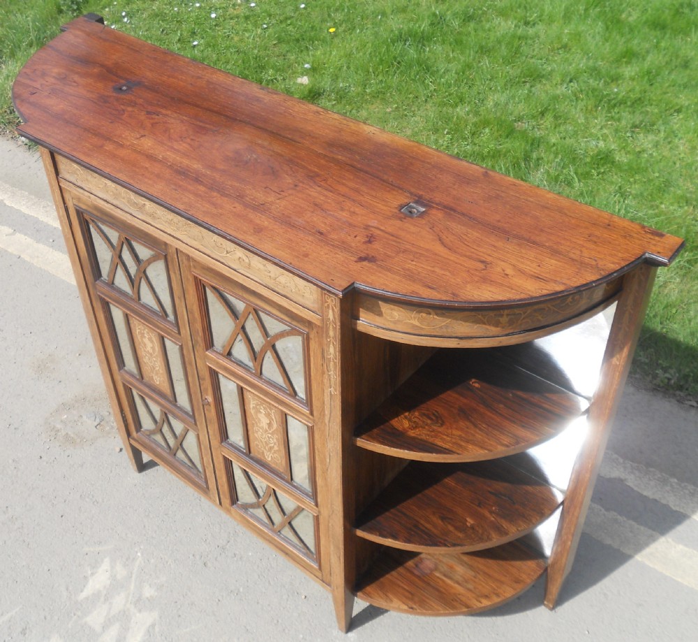 Edwardian Rosewood Inlaid Chiffonier View IV