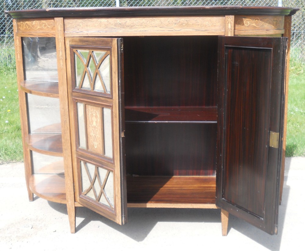 Edwardian Rosewood Inlaid Chiffonier View V