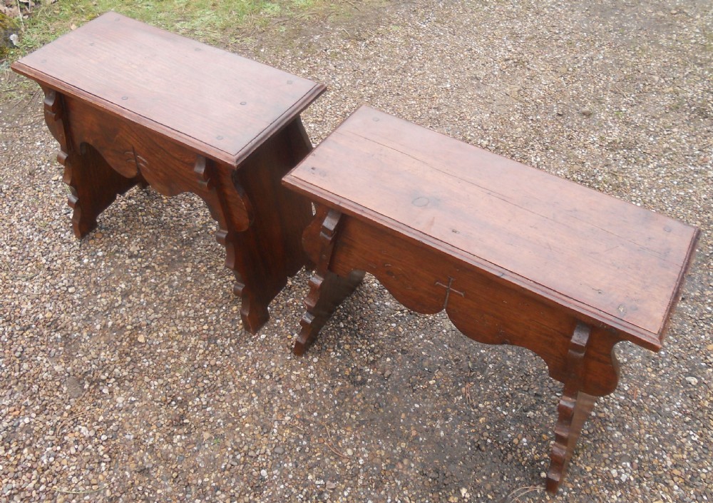 Pair Arts & Craft Oak Stools View VIII