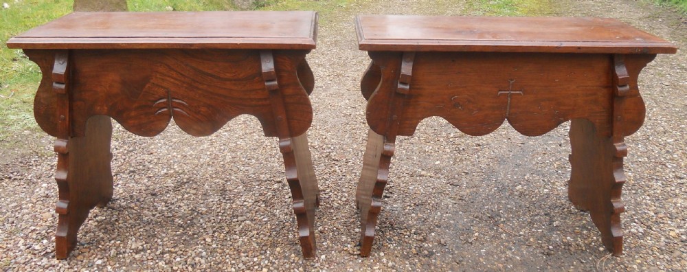 Pair Arts & Craft Oak Stools View IX