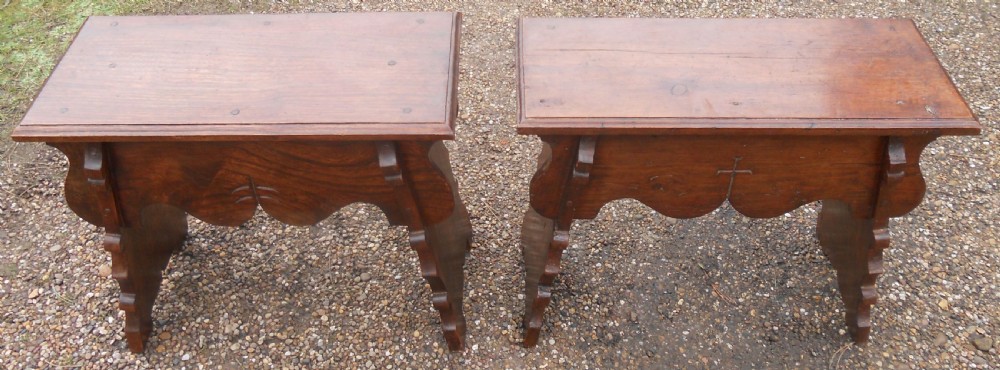 Pair Arts & Craft Oak Stools View X