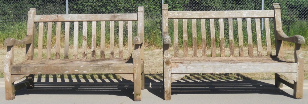 Pair Wooden Garden Benches