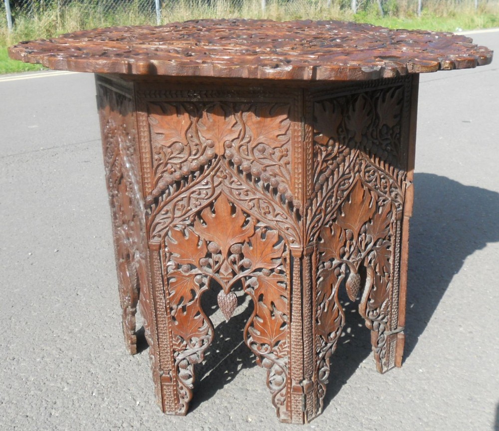 Carved Walnut Indian Centre Table 