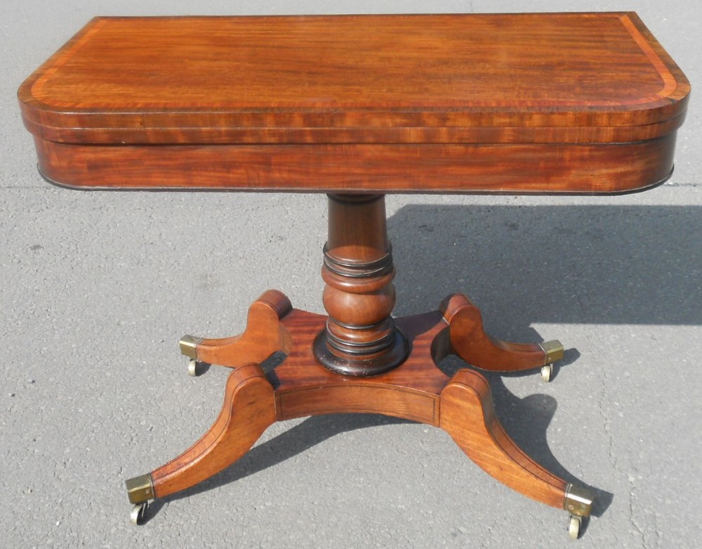 Georgian Mahogany Foldover Card Table 