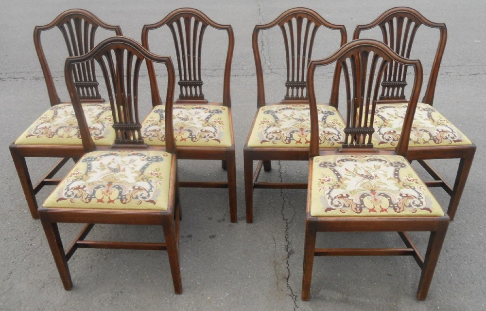 Set of Six Georgian Mahogany Dining Chairs 