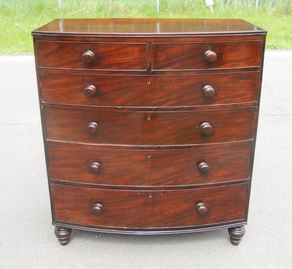 Regency Large Mahogany Bowfront Chest of Drawers