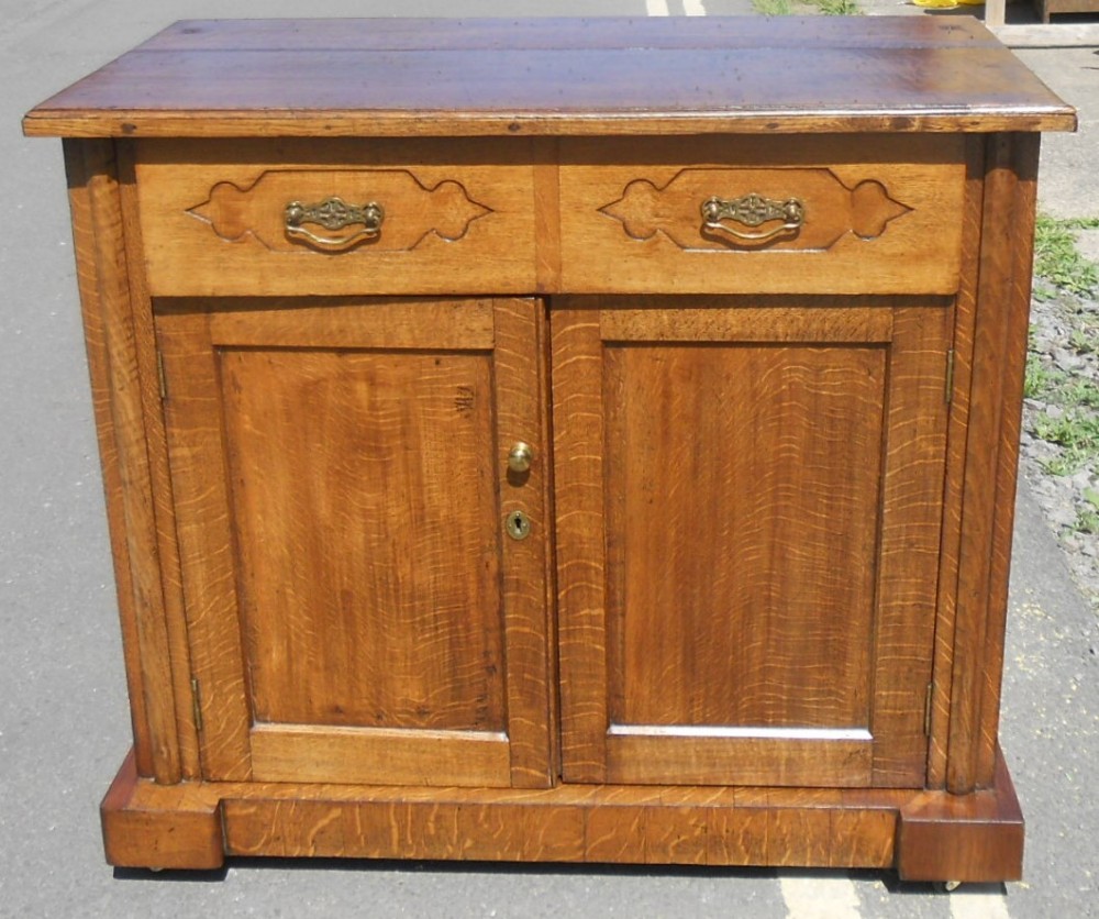Victorian Oak Cupboard Sideboard 