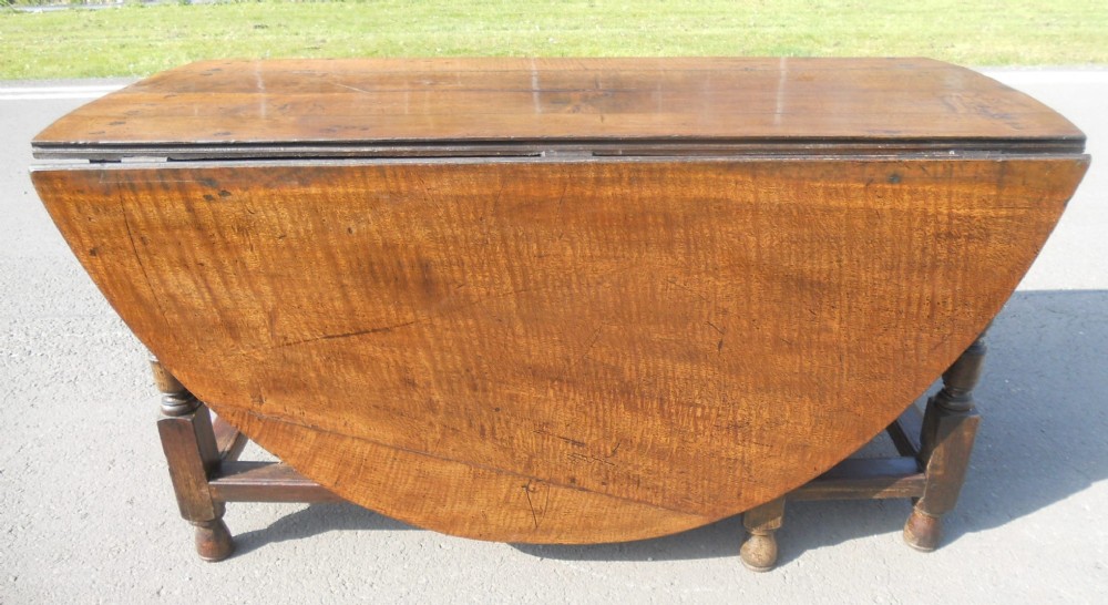 Antique Large Oak Gateleg Dining Table 