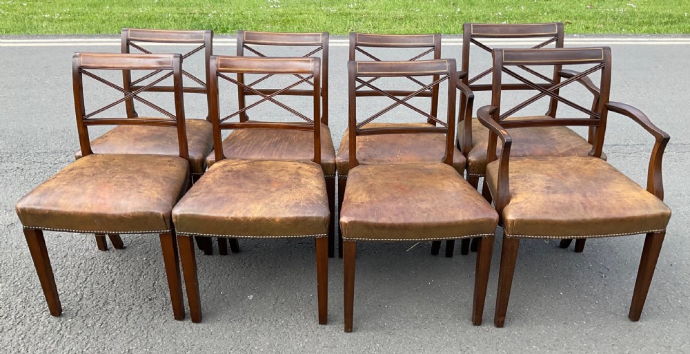 Set of Eight Georgian Style Mahogany Dining Chairs  View II