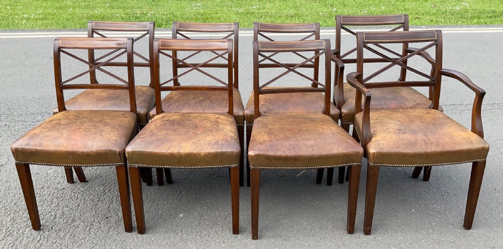 Set of Eight Georgian Style Mahogany Dining Chairs  View III