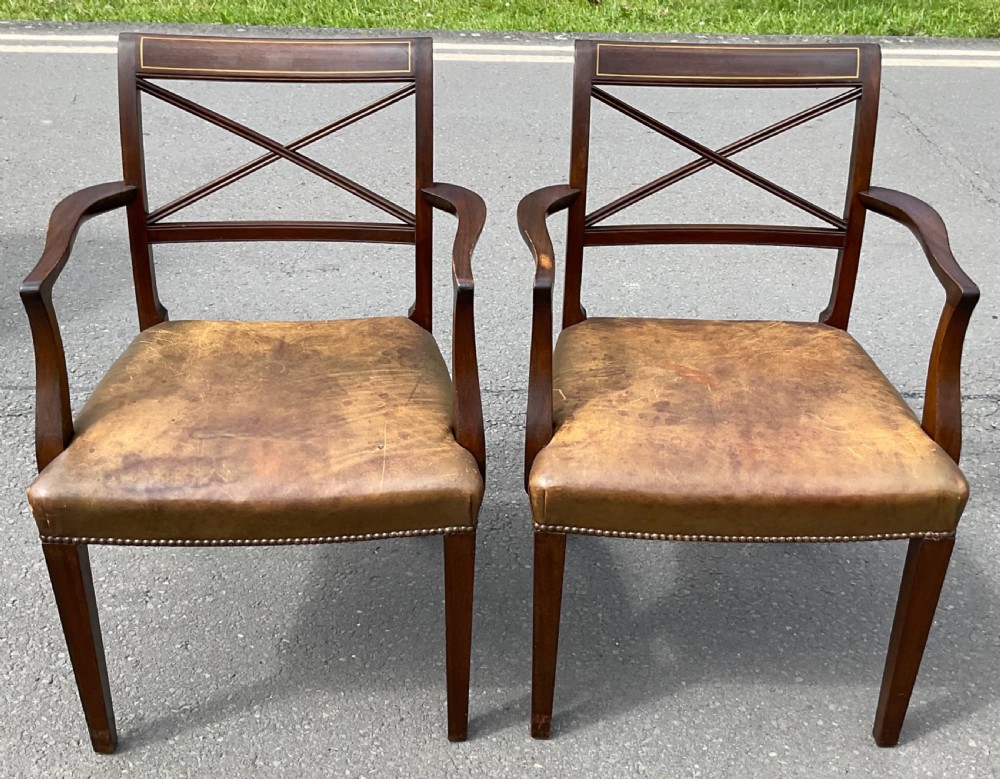 Set of Eight Georgian Style Mahogany Dining Chairs  View V