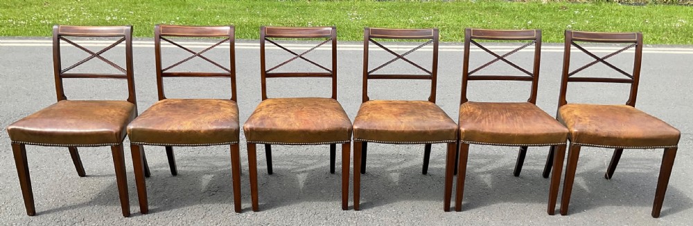 Set of Eight Georgian Style Mahogany Dining Chairs  View IX