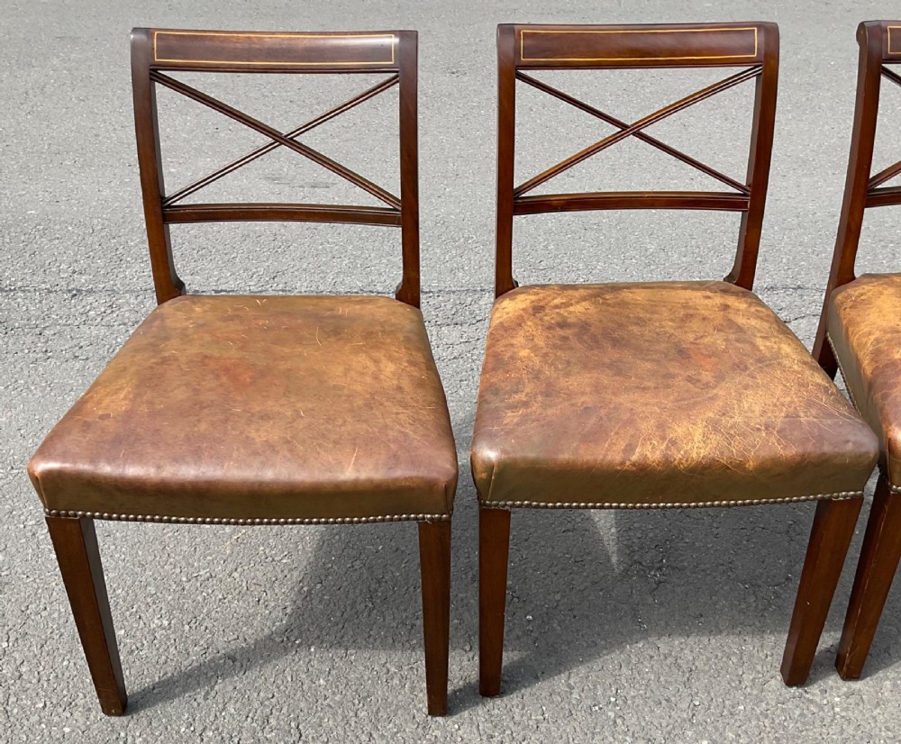 Set of Eight Georgian Style Mahogany Dining Chairs  View X