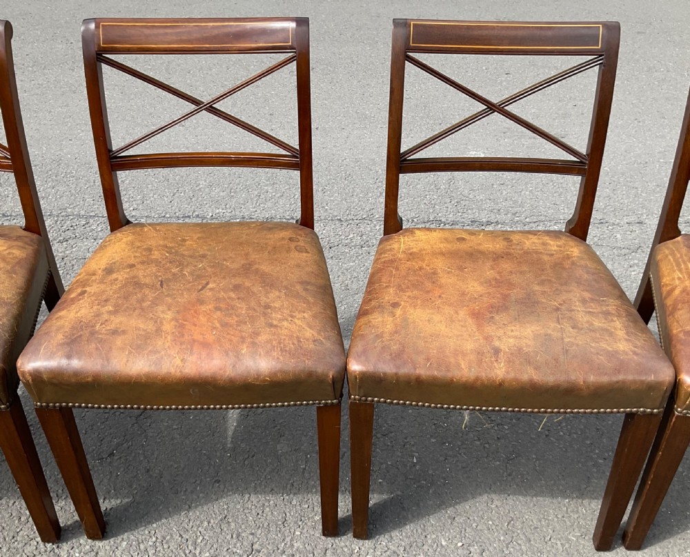 Set of Eight Georgian Style Mahogany Dining Chairs  View XI