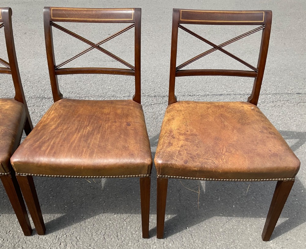 Set of Eight Georgian Style Mahogany Dining Chairs  View XII