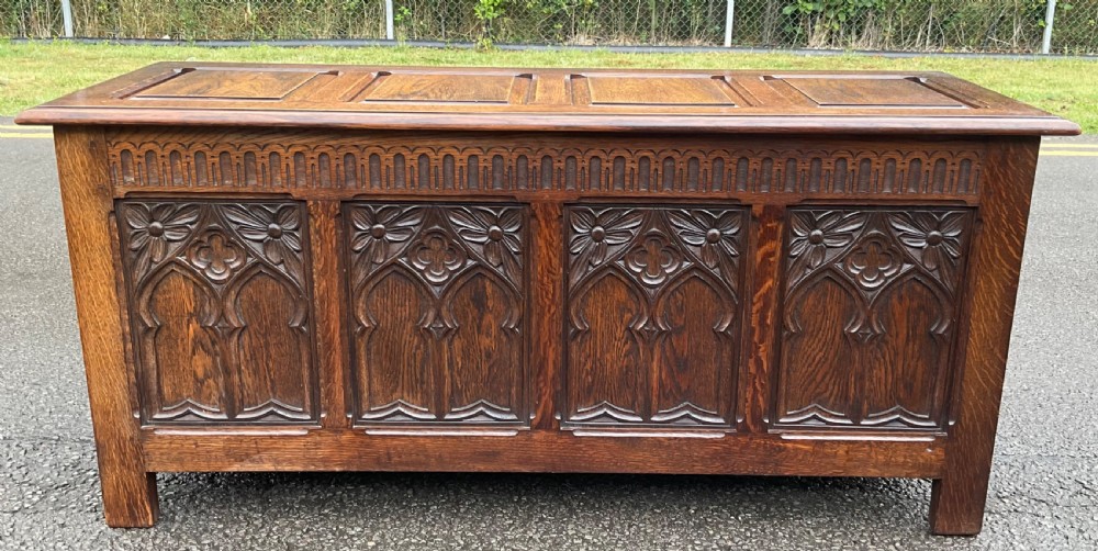 Four Panelled Oak Blanket Chest 
